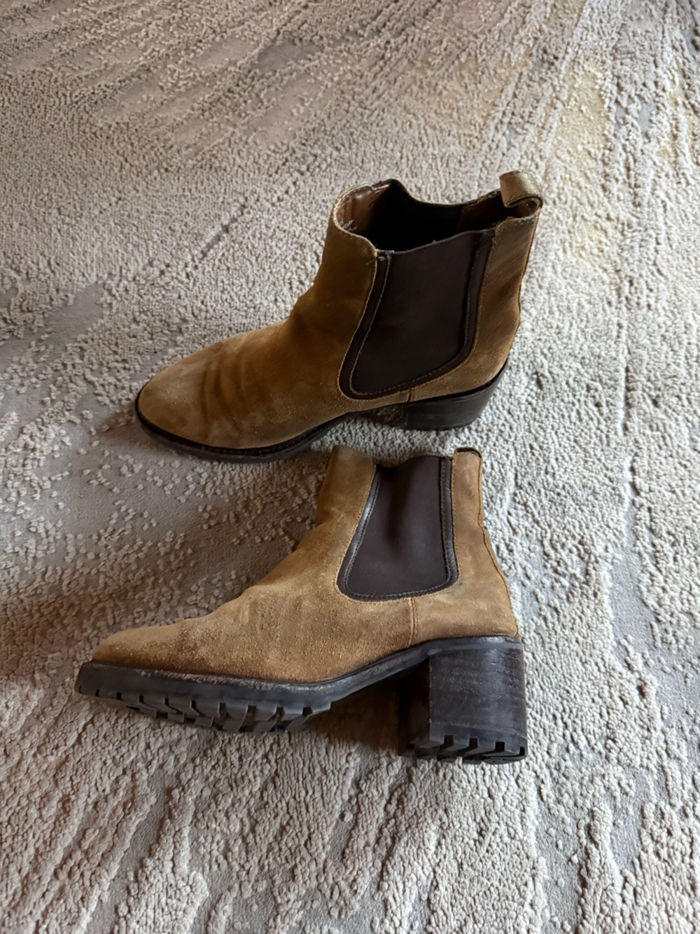 Thursday Boot Company boots Suede Knockout High Heel Chelsea Tan leather 6.5